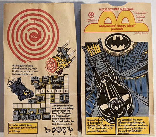 Vintage 1991 McDonald’s Happy Meal Batman Bag – NOS DC Comics Advertising 🦇