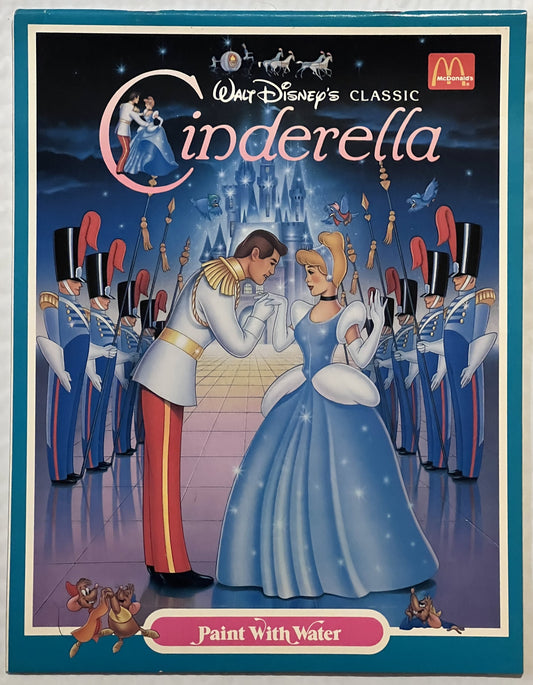 Vintage 1987 Walt Disney McDonald’s Cinderella Paint With Water Book (NOS) 🎨
