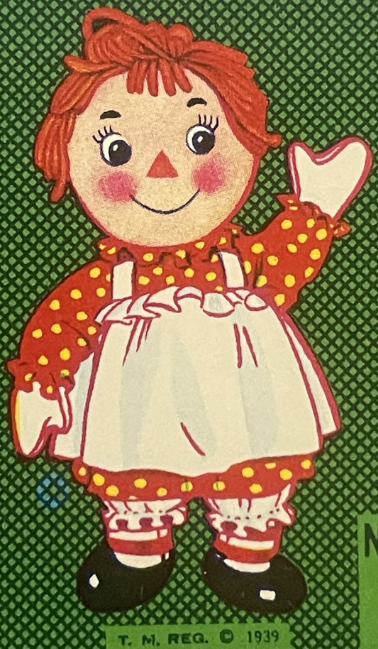 Vintage 1960s Raggedy Ann Can Label from Chicago Illinois