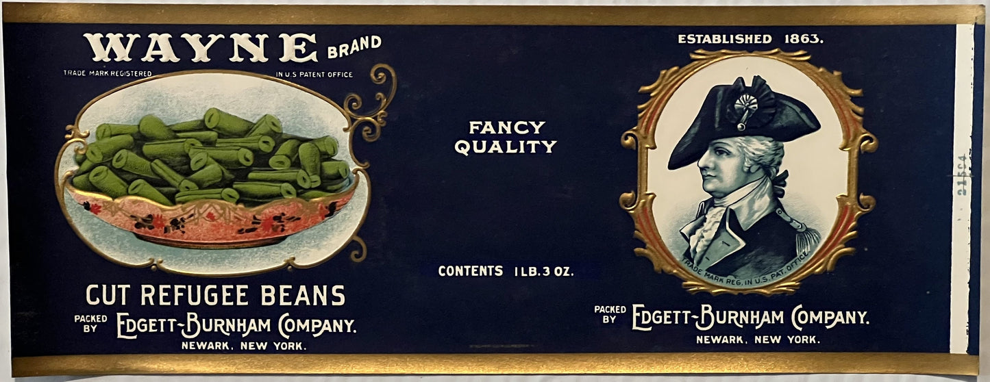 Antique 1920s Wayne Gold Embossed Can Label Unearths Lost Art