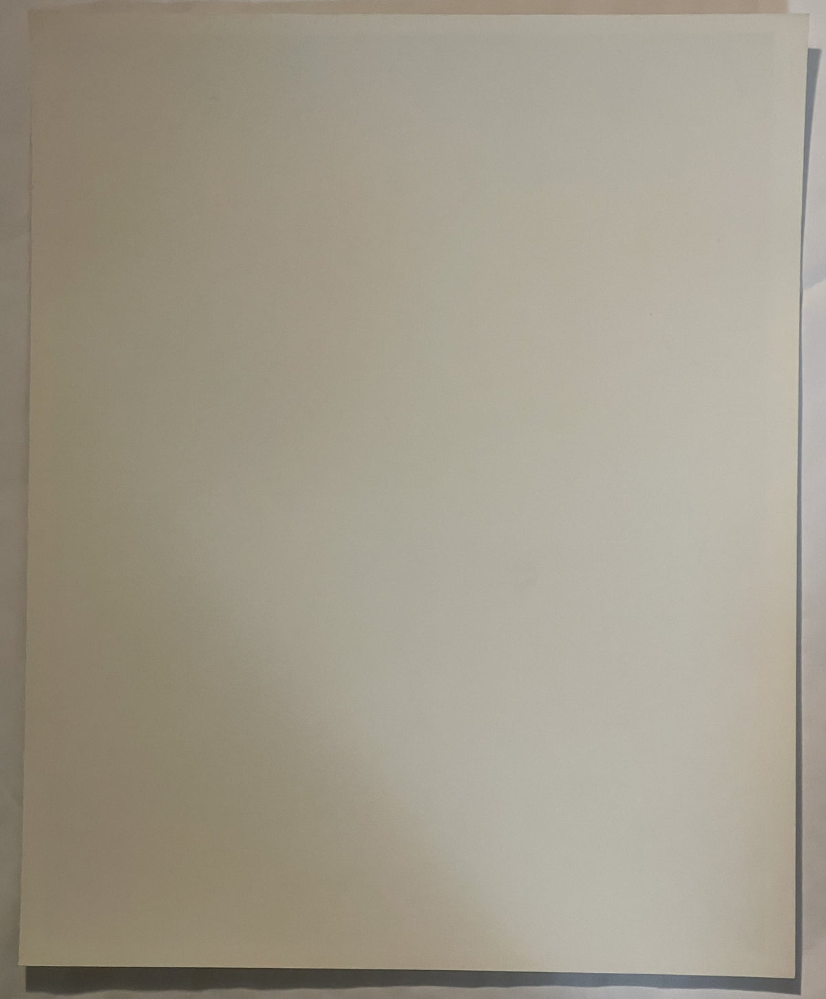 Blank cream-colored page or backing of vintage 1970s Donnie and Marie Osmond art print against white surface