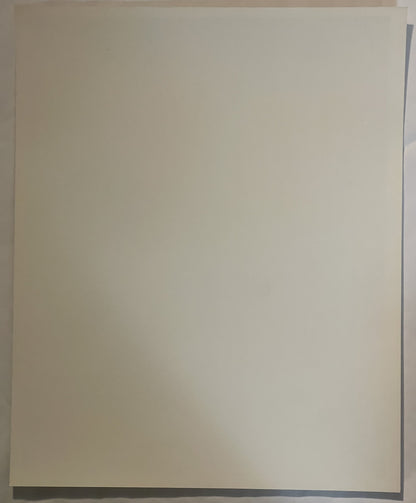Blank cream-colored page or backing of vintage 1970s Donnie and Marie Osmond art print against white surface