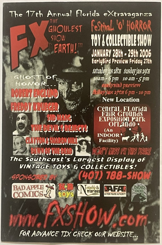 Retro 2006 Festival of Horror 🃏 Comic Con, Anime, Huge Extravaganza Show Card!