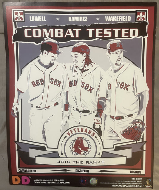 MLB, Boston Red Sox ⚾ Dunkin' Poster, Combat Tested, Lowell, Ramirez, Wakefield!
