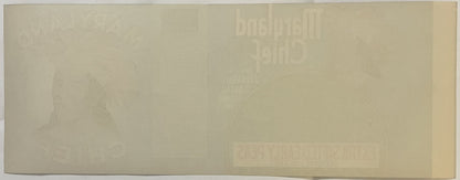 Cream-colored vintage peas label with faint embossed text reading "Maryland Chief" and "J. Langrall & Bro Baltimore," shown f