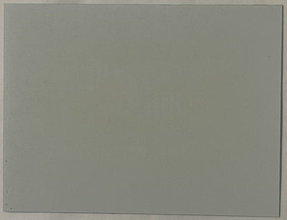 Blank gray rectangular card or lenticular surface photographed straight-on against white background
