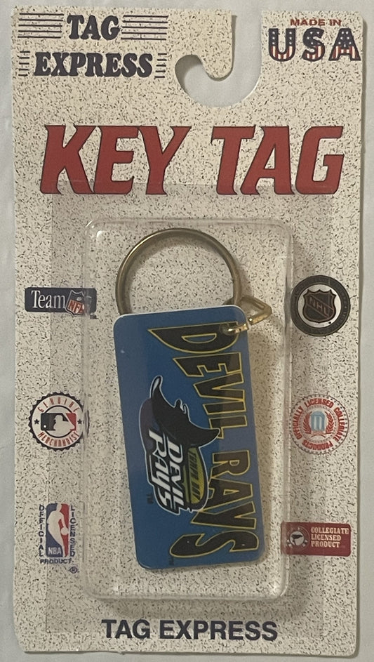 Vintage 1990s Tampa Bay Devil Rays Keychain 🐟 Tag Express MLB Key Tag NOS Sealed