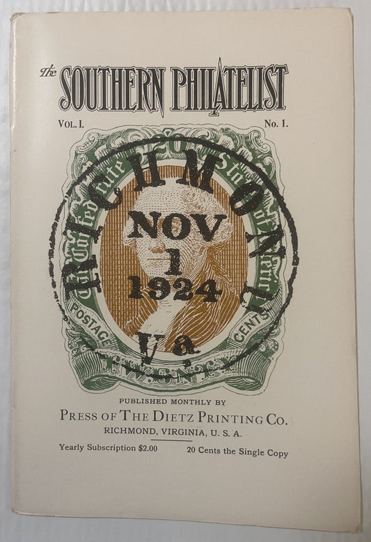 Antique 1924 The Southern Philatelist Vol I No 1 Confederate Stamps Postal History 📬