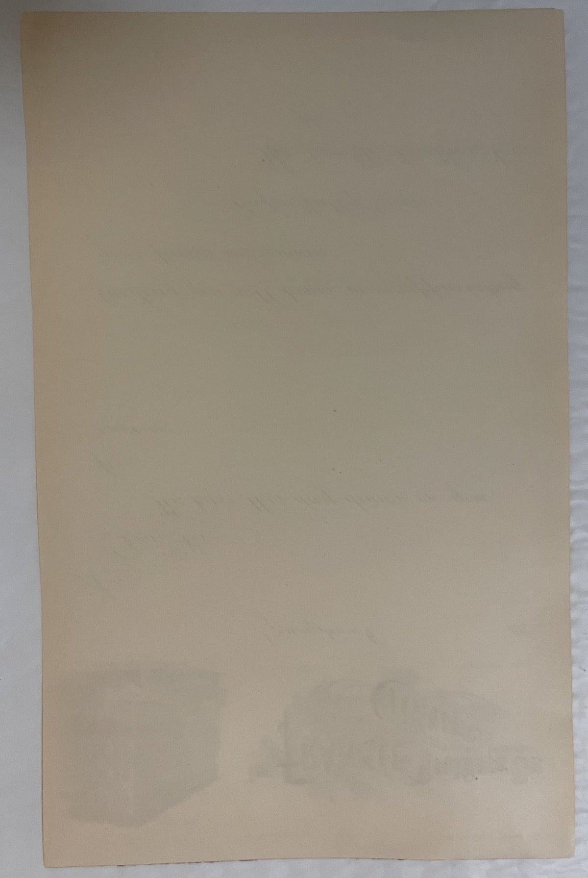 Blank cream-colored vintage invoice letterhead on white background, shown flat