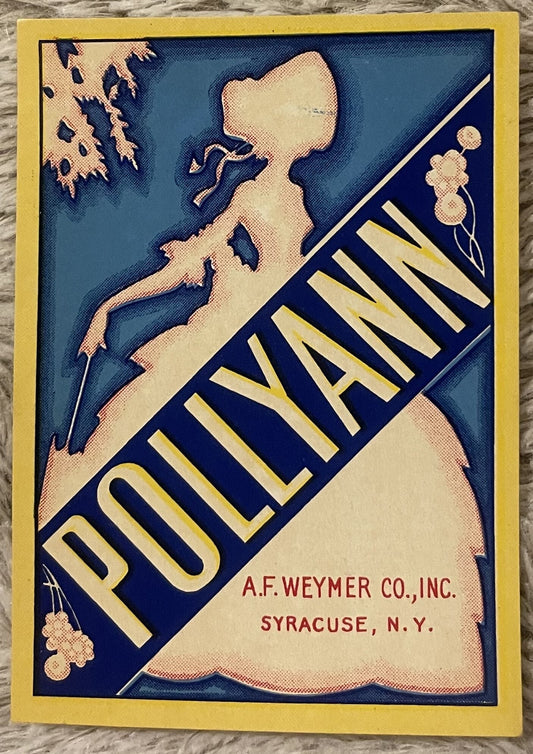 Vintage Pollyann Broom Label A.F. Weymer Co Inc Syracuse NY Art Deco Silhouette Lithograph NOS 1910s–1930s American Made 🧹
