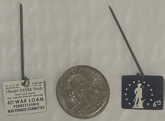 NOS 1944 WWII Pennsylvania 6th War Loan Worker Badge Mint Whitehead Hoag Minuteman Complete Steel Coal Factory Home Front Pin New Old Stock 🚔