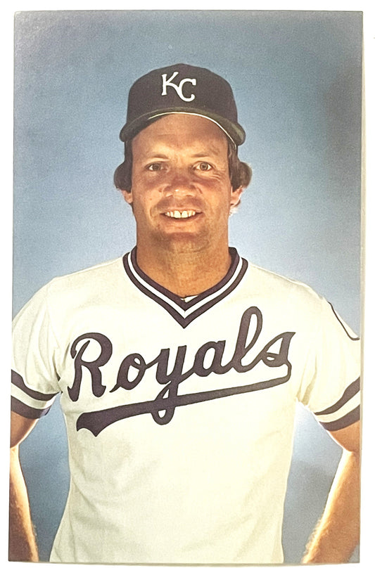 Vintage 1980s MLB World Series Champ Hall of Famer George Brett KC Royals Postcard NOS