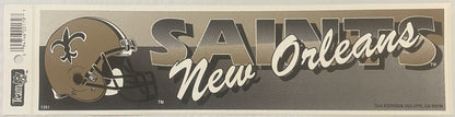 Vintage 1990s NFL Officially Licensed New Orleans Saints Bumper Sticker ⚾