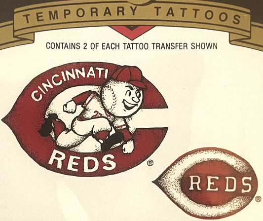Vintage 1992 MLB Cincinatti Reds Temporary Tattoos ✨ Mr. Red Fan Memorabilia!