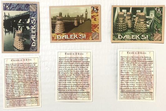 Vintage 1994 Doctor Who Daleks Foil Trading Cards — Cards 1–3 of 6 🛸
