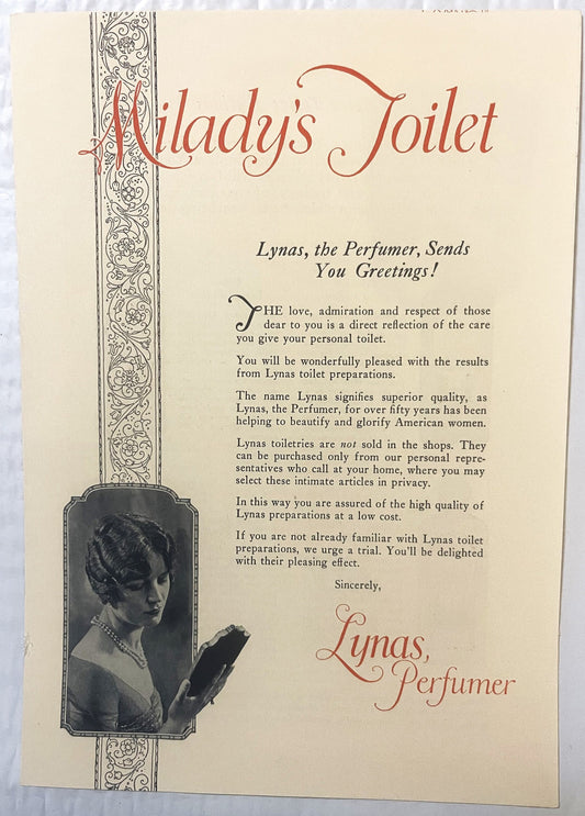 Antique 1920s “Milady’s Toilet” Lynas Toiletry Brochure 💄 Beauty Catalog from Logansport Indiana 🌸