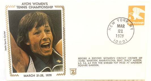 Vintage 1979 Martina Navratilova Embossed Stamped Envelope ✉️ Tennis Legend!
