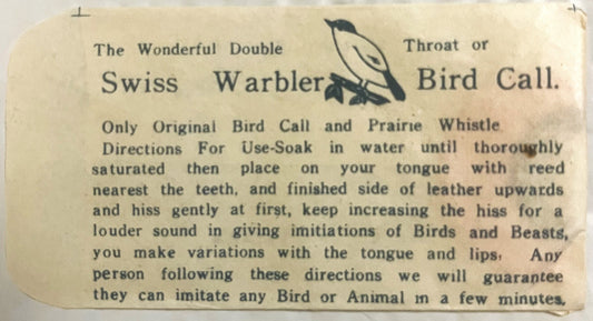 Vintage 🐦 NOS 1950s “Wonderful Double Throat” Swiss Warbler Bird & Animal Call – Prairie Whistle Classic