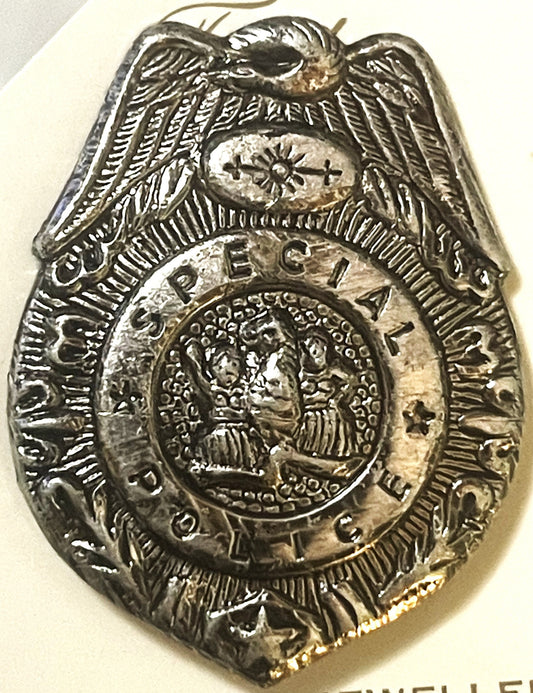 Vintage Special Police Badge Pin 🦅 Hong Kong Imitation Jewellery Eagle Novelty on Original Card