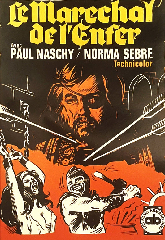 Vintage 1974 Le Maréchal de l'Enfer Belgium Movie Poster 🖼️ Paul Naschy Devil's Possessed Spanish Horror