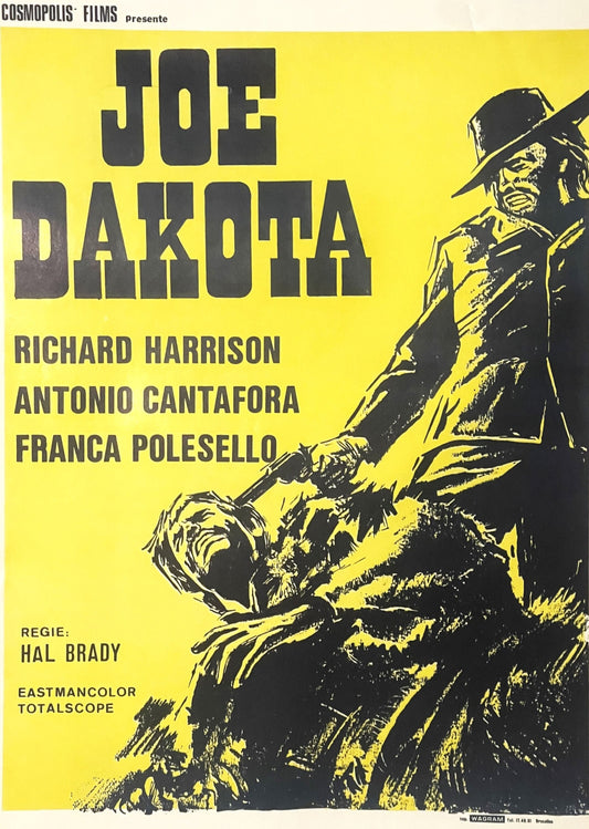 Vintage Joe Dakota Belgium Movie Poster 🤠 1971 Spaghetti Western, Richard Harrison, Cosmopolis Films