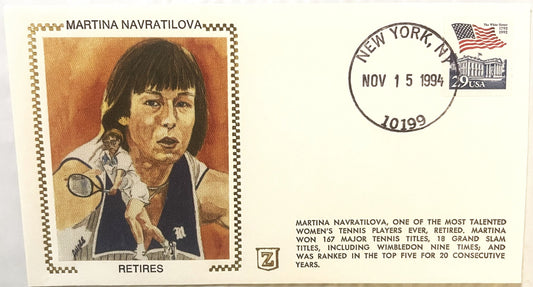 Vintage 1994 Martina Navratilova Retires Tennis Embossed Stamped Envelope! ✉️
