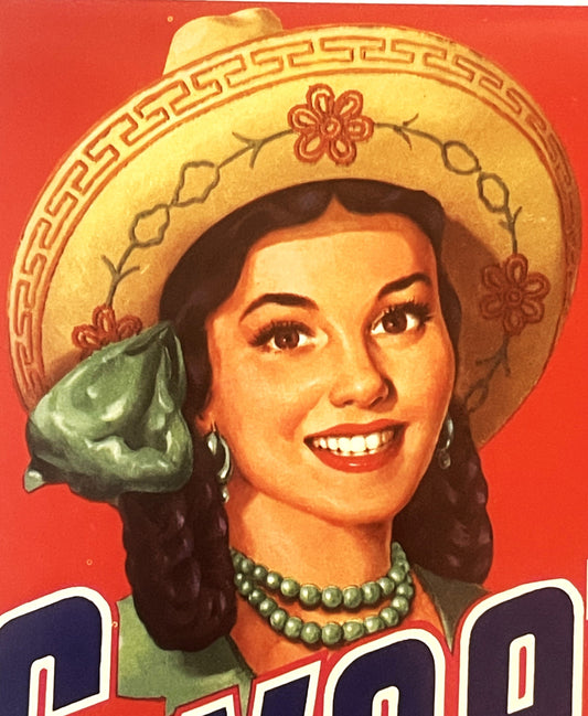 Antique Vintage 1950s Sweetmex Crate Label 🍎 Weslaco, TX, Pride of Mexico!