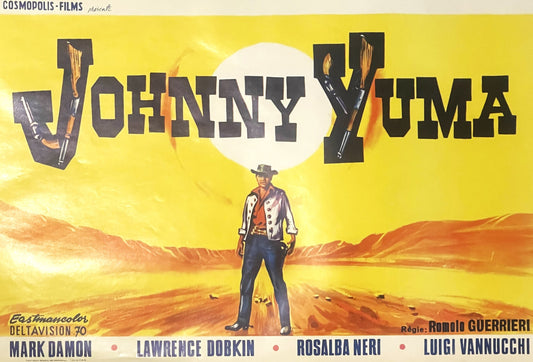 Vintage Johnny Yuma Belgium Movie Poster 🤠 1966 Spaghetti Western, Mark Damon, Cosmopolis Films