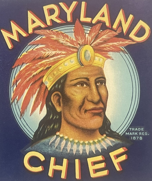 Antique 1920s 🥫 Maryland Chief Peas Label Large 13" NOS Baltimore MD