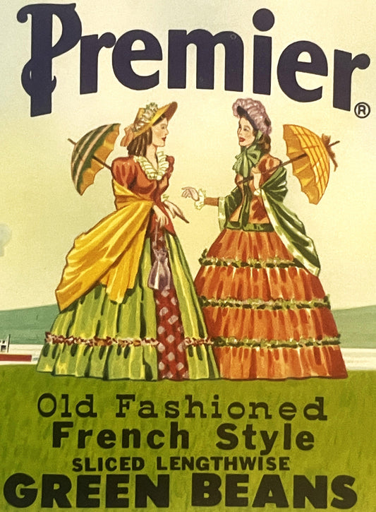 Vintage 1960s Premier: Victorian Ladies Steamboat Can Label