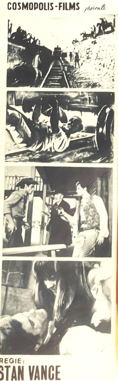 Vintage movie poster for "Les Longs Jours de la Vengeance" directed by Stan Vance, featuring four black and white film stills