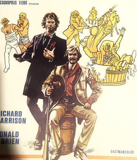 Vintage 2 Freres Appeles Trinita Belgium Movie Poster 🤠 1972 Comedy Spaghetti Western, Cosmopolis Films