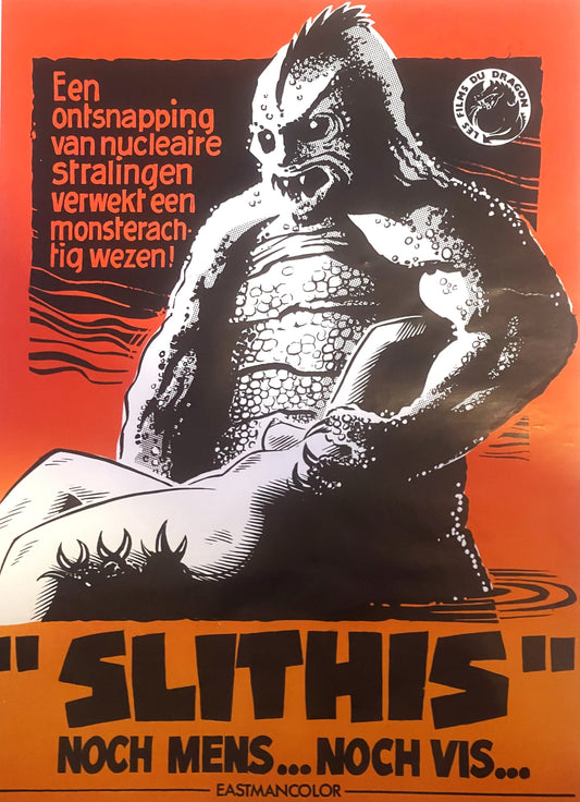Vintage Belgian Movie Poster Slithis 🐊 1978 Spawn of the Slithis Nuclear Sea Monster Cult Horror