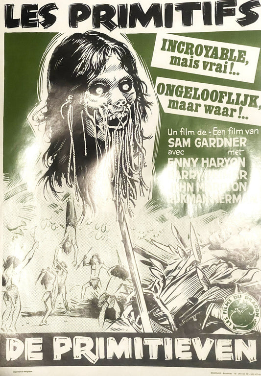 Vintage Belgian Movie Poster Les Primitifs 🩸 1978 Primitif Indonesian Jungle Cannibal Horror