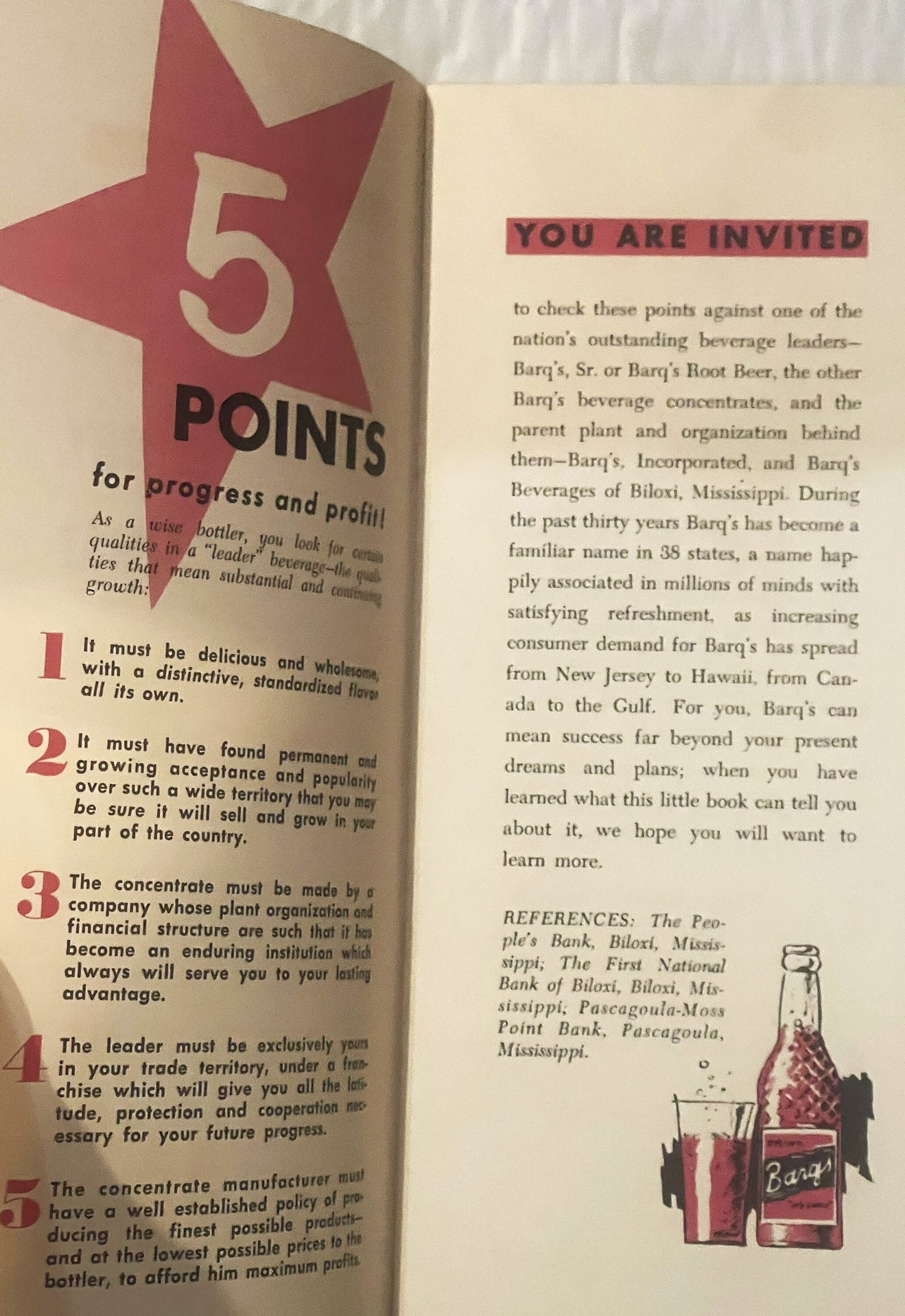 Vintage Mid-1950s Barqs Root Beer Franchise Prospectus 🥤 Smooth Sailing for the Bottler