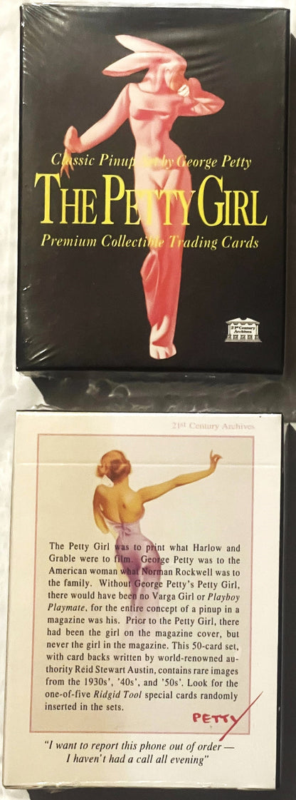 Sealed black box of Classic Pinup by George Petty "The Petty Girl" Premium Collectible Trading Cards with descriptive card be