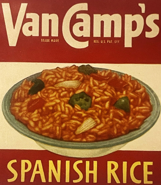 Vintage 1950s Van Camp's Spanish Rice Label Steeped in Civil War History