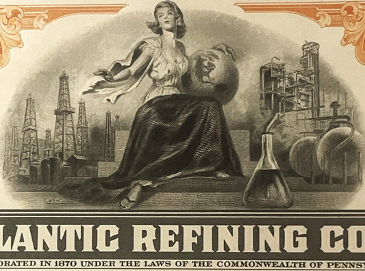 Vintage 1960s Atlantic Refining Company Stock Certificate