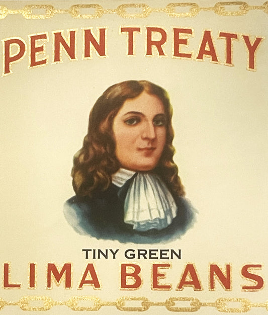Vintage 1930s Penn Treaty Can Label from Philadelphia