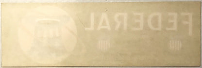 Faded vintage crate label with "PATRIOT" text visible at top, cream-colored paper with embossed or printed lettering, photogr