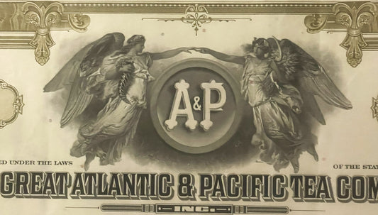 Vintage A&P Stock Certificate 💚 Great Atlantic & Pacific Tea Co. Green 1950s–1970s