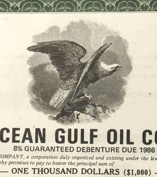 Vintage 1971 Transocean Gulf Oil Bond Deepwater Horizon Company 8 Percent Debenture with Original Coupons Environmental History 📜