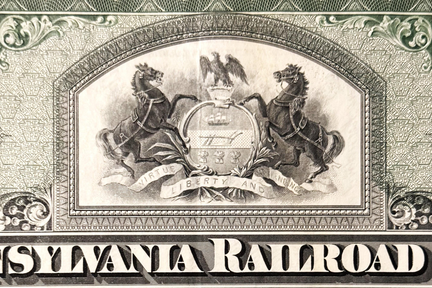 Ornate engraved certificate header featuring two rearing horses, eagle, shield, and "Liberty and" banner text, labeled "Sylva