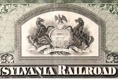 Ornate engraved certificate header featuring two rearing horses, eagle, shield, and "Liberty and" banner text, labeled "Sylva