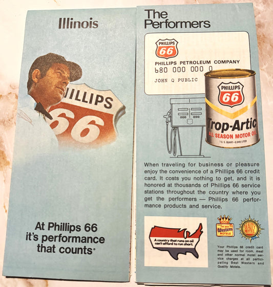 Vintage 1970s Phillips Route 66 Illinois Map ✨ NOS Historic Americana!