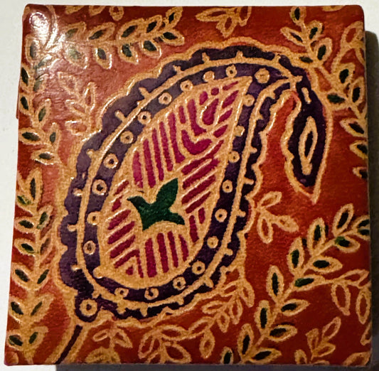 Vintage 1950s - 1970s Handmade Leather Indian Coin Purse ✨ Rare Collectible Gift!