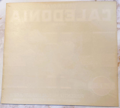 Blank cream-colored vintage orange crate label with faint watermark, photographed flat against white background