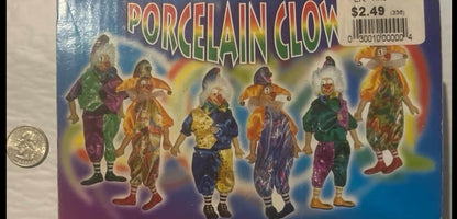 Three colorful jester figures in orange hats for a fun circus collector’s piece