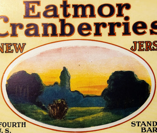 Antique Vintage 1920s Sunrise Eatmor Cranberries Barrel Label ✨ NY, NJ, CHI
