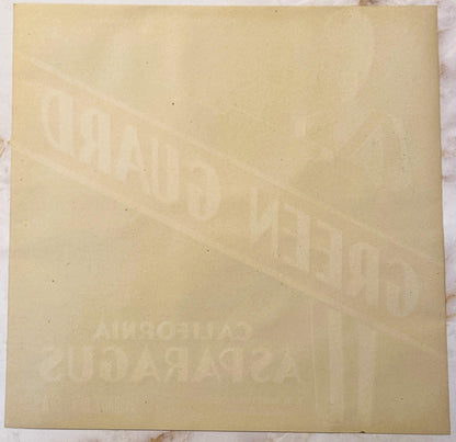 Vintage 1950s Green Guard Asparagus Crate Label from California